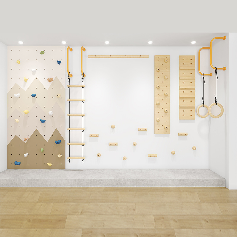 Gymnastic Ring Wood - Kinderen Indoor Houten Klimwand Gym Set
