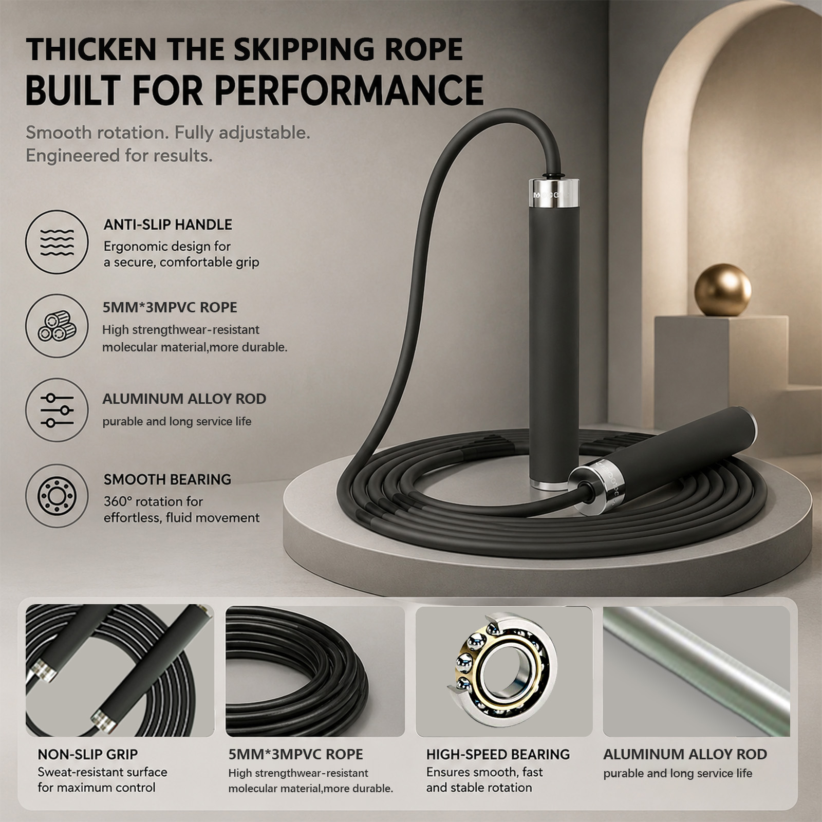 Skipping Rope Pvc - Boksen Springtouw Sportoefeningen Volwassenen Afvallen Dieet