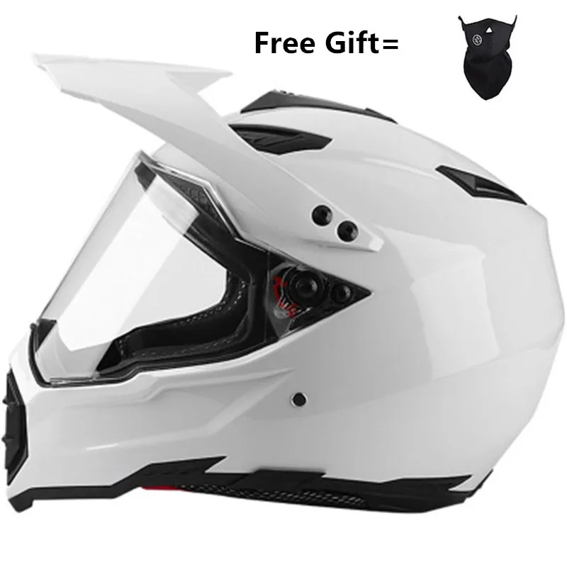 Crossfit Full Gear - Glanzend witte integraalmotorhelm voor racen Downhill