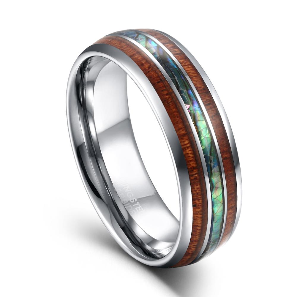 Gymnastic Ring Wood - TIGRADE 8mm Tungsten Carbide Ringen Hawaiian