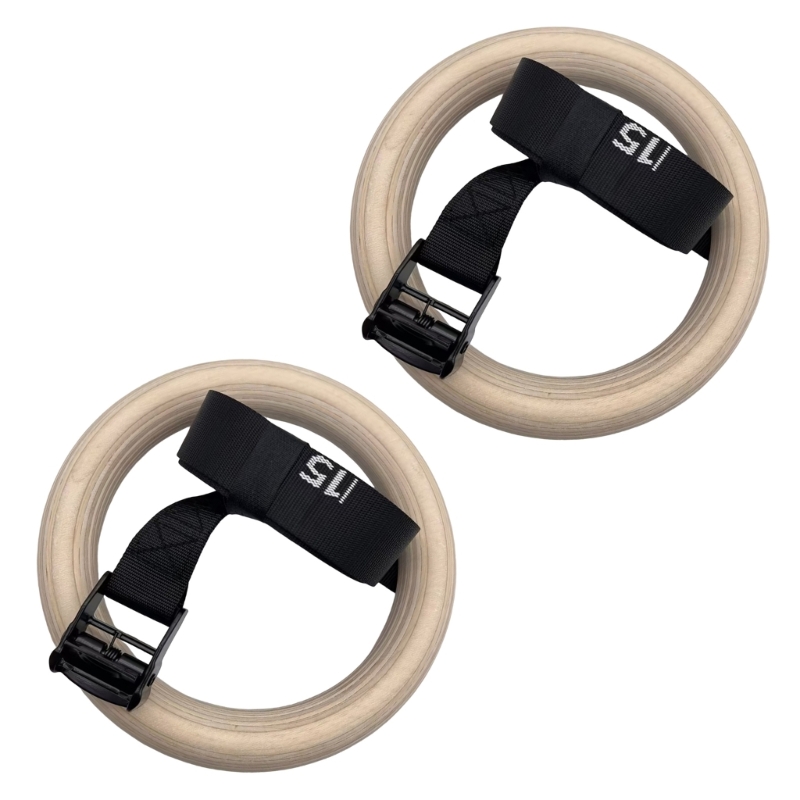 Gymnastic Ring Wood - Q84C Verstelbare houten gymnastiekringen met verstelbare