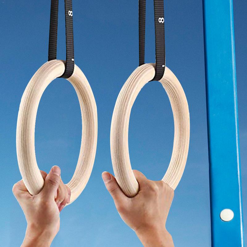 Gymnastic Ring Wood - 1 Stuk Berkenhout Gymnastiek Ringen Pull
