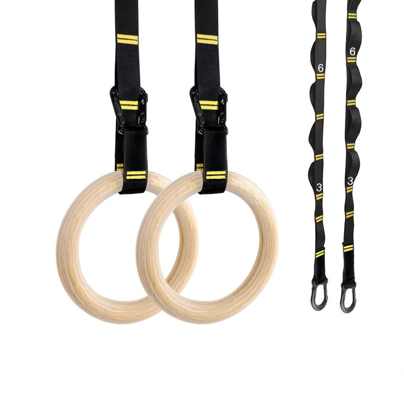 Gymnastic Ring Wood - 28mm 32mm Pull-up Gymnastiekringen Hangende antislip