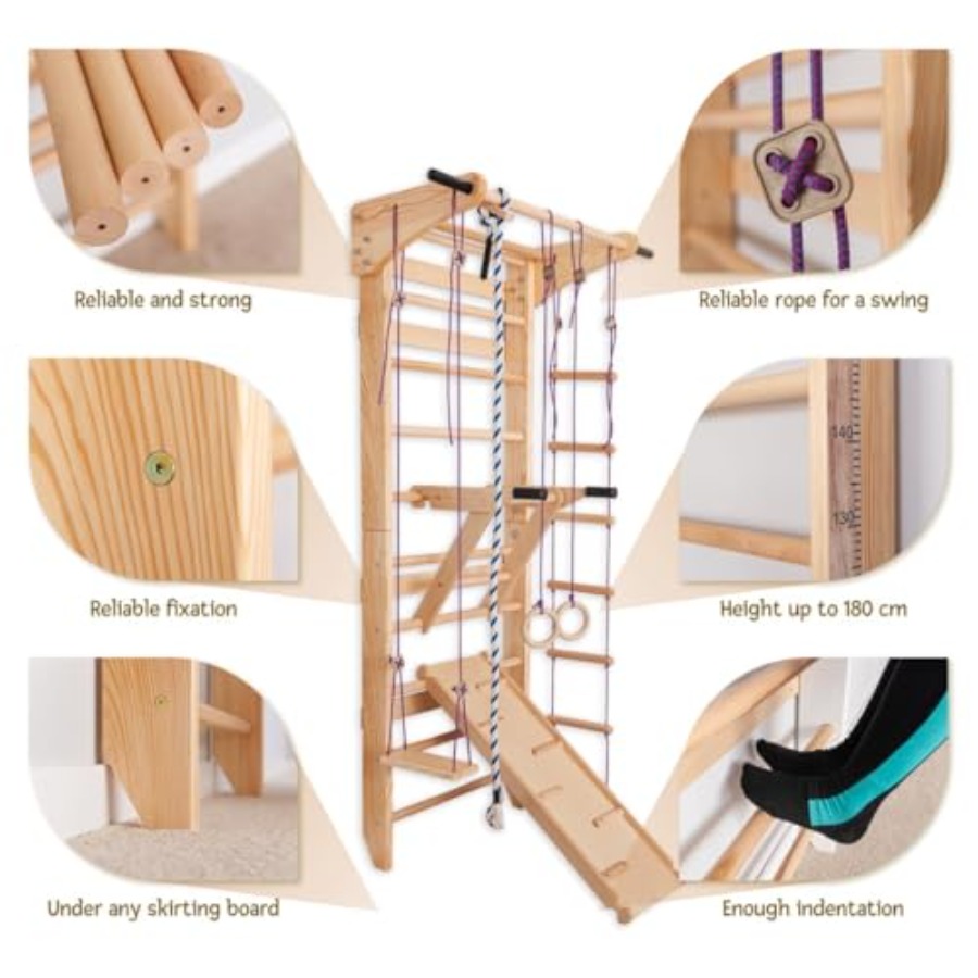 Zweedse ladderwandrekken voor  - Gymnastic Ring Wood recensie en prijs