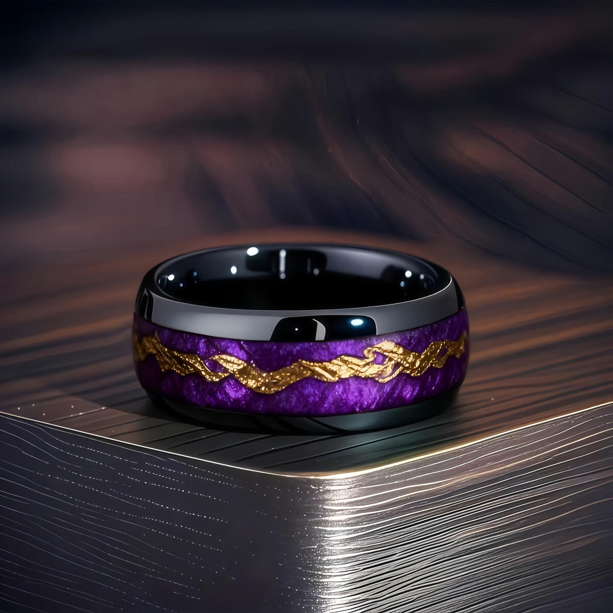 Modezwarte herenring van roest - Gymnastic Ring Wood recensie en prijs