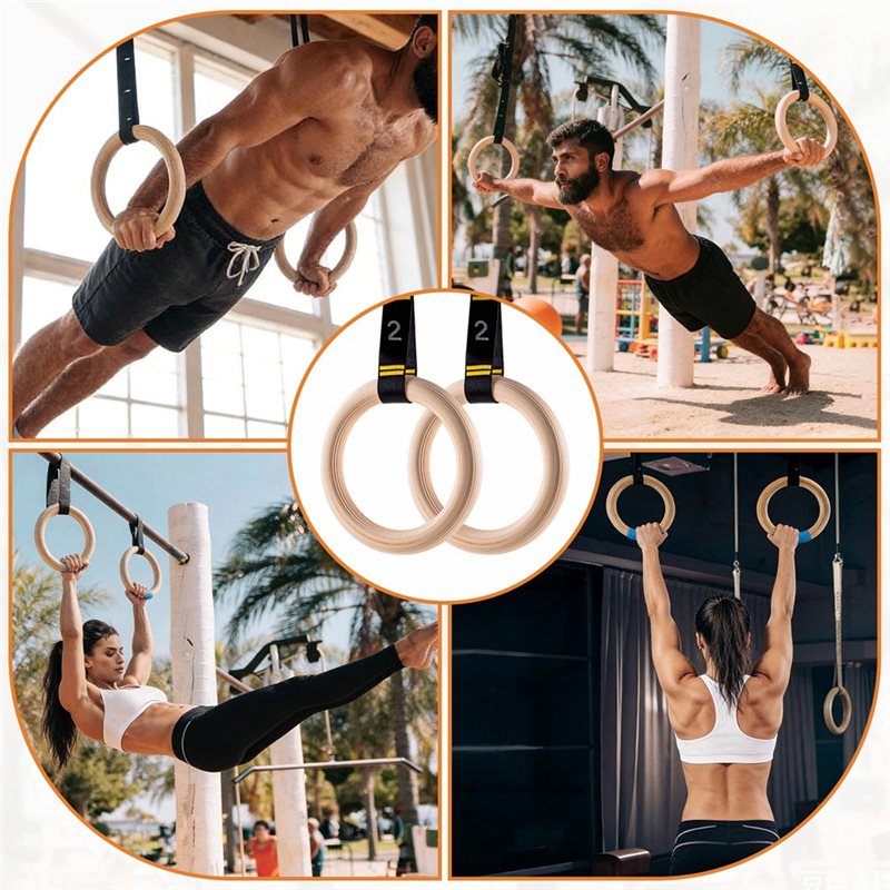 1,25 inch Gymnastiekringen met - Gymnastic Ring Wood recensie en prijs